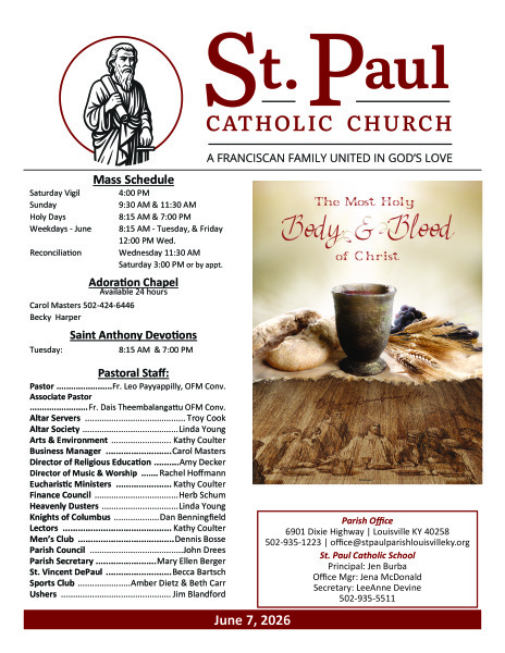 2026 - June 7 Sunday Bulletin