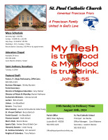August 18th, 2024 Bulletin