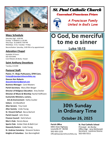October 26, 2025 Sunday Bulletin