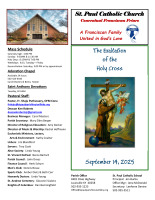 September 14, 2025 Sunday Bulletin