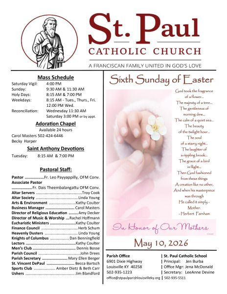 2026 - May 10 Sunday Bulletin