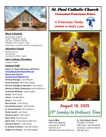 August 10, 2025 Sunday Bulletin