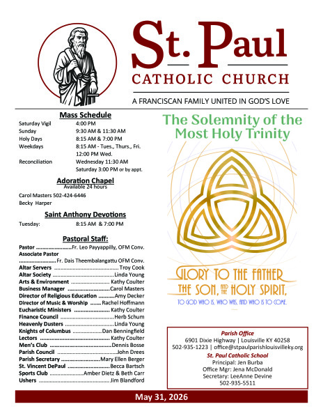 2026 - May 31 Sunday Bulletin