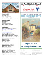 August 24,  2025 Sunday Bulletin