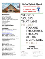 June 29, 2025 Sunday Bulletin
