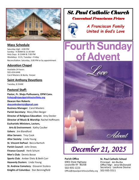 Dec 21, 2025 Sunday Bulletin