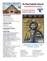 Sunday Bulletin November 24, 2024