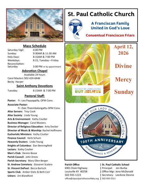 2026 -April 12 Sunday Bulletin