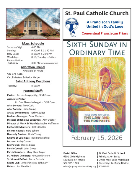 2026-Februaryh 15 Sunday Bulletin