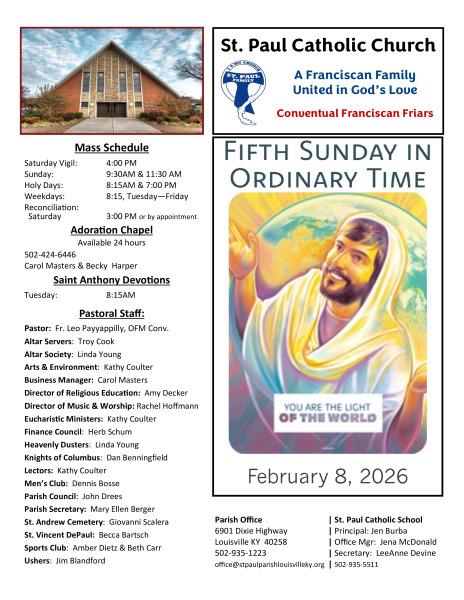 2026-February 8 Sunday Bulletin
