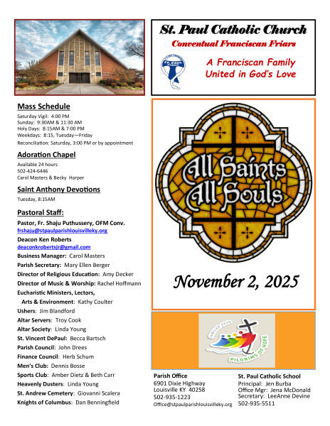 November 2, 2025 Sunday Bulletin