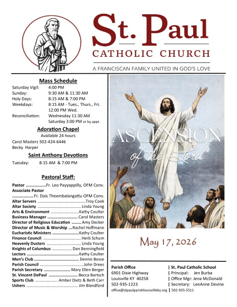 2026 - May 17 Sunday Bulletin