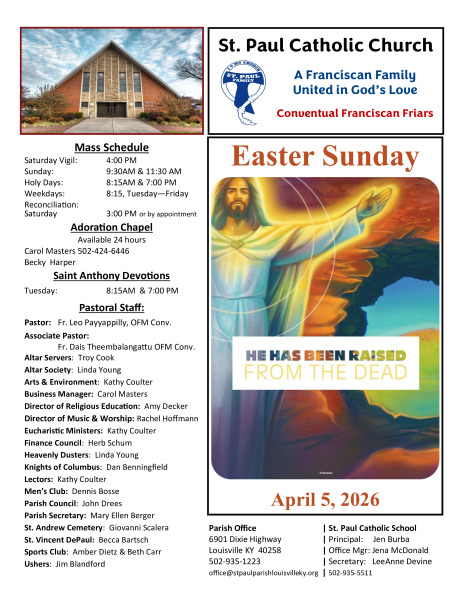 2026 - April 5 Sunday Bulletin
