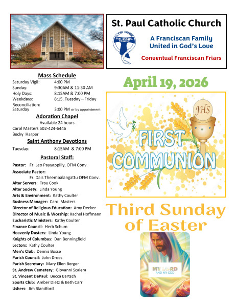 2026 - April 19 Sunday Bulletin