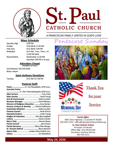 2026 - May 24 Sunday Bulletin